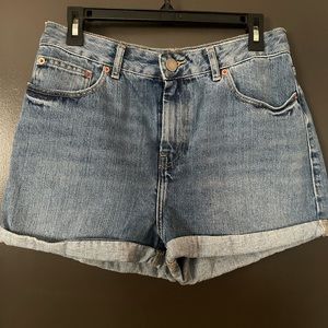 ASOS petite rolled hem vintage denim mom jean short